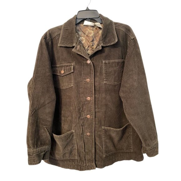 bill blass Jackets & Blazers - Billblass Jeans Ladies Brown Paisley Lined Corduroy Jacket Size Large